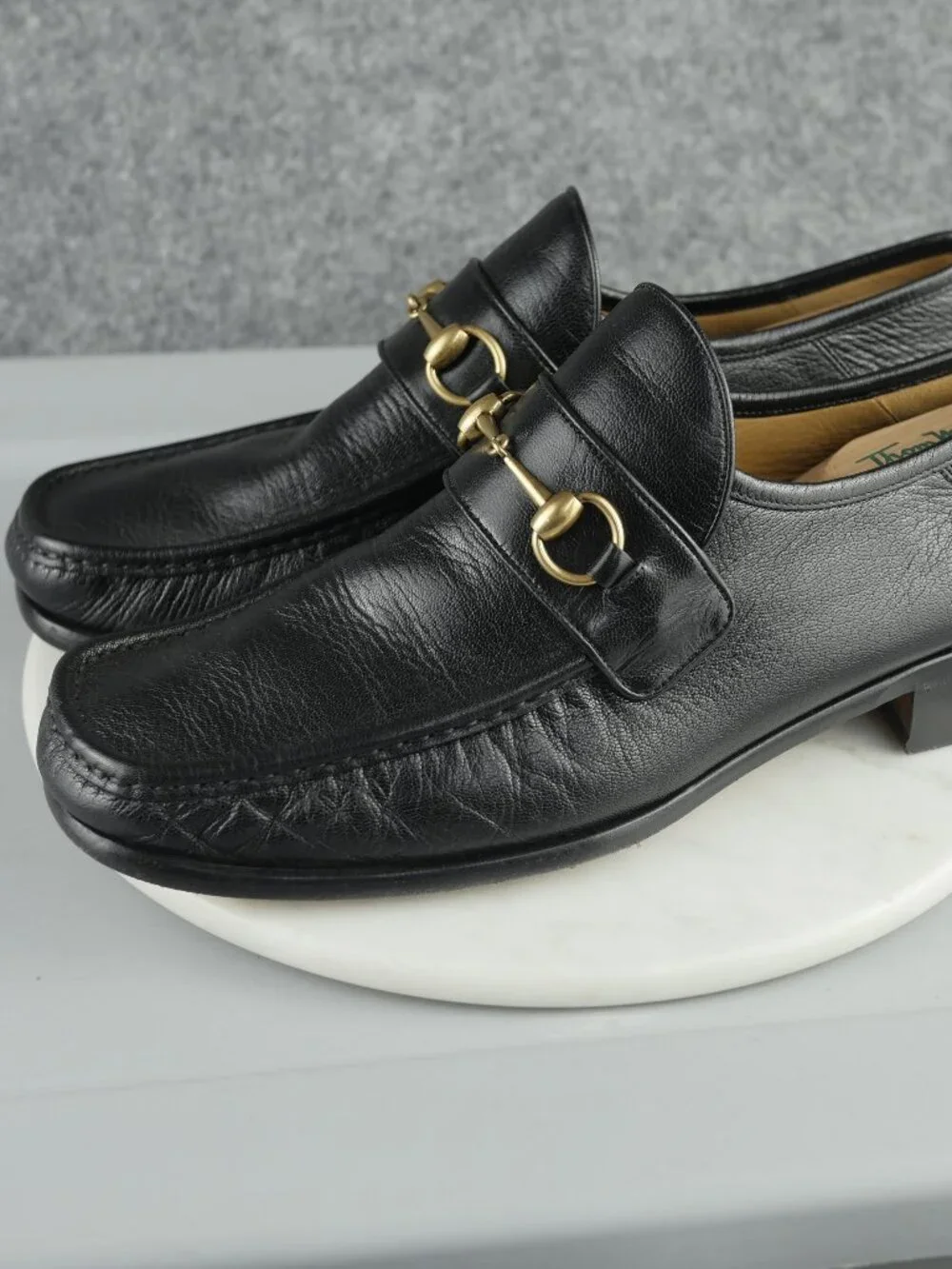 Gucci Men's Black Leather Horsebit Loafers Made in Italy Size 11.5 Slip On
